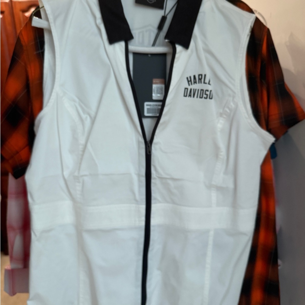 Harley-Davidson White and Black Vest Shirt